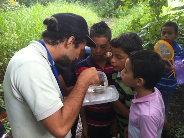 PEB class looking at wetlands species